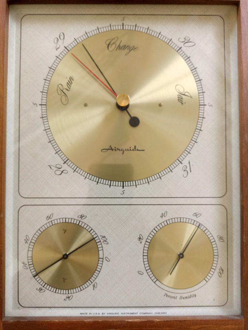 Vintage Airguide Barometer/Thermometer/Hygrometer, Made In USA, Hobbies