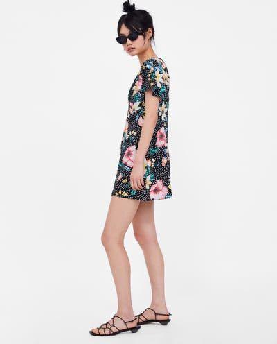 Zara floral polka playsuit romper 
