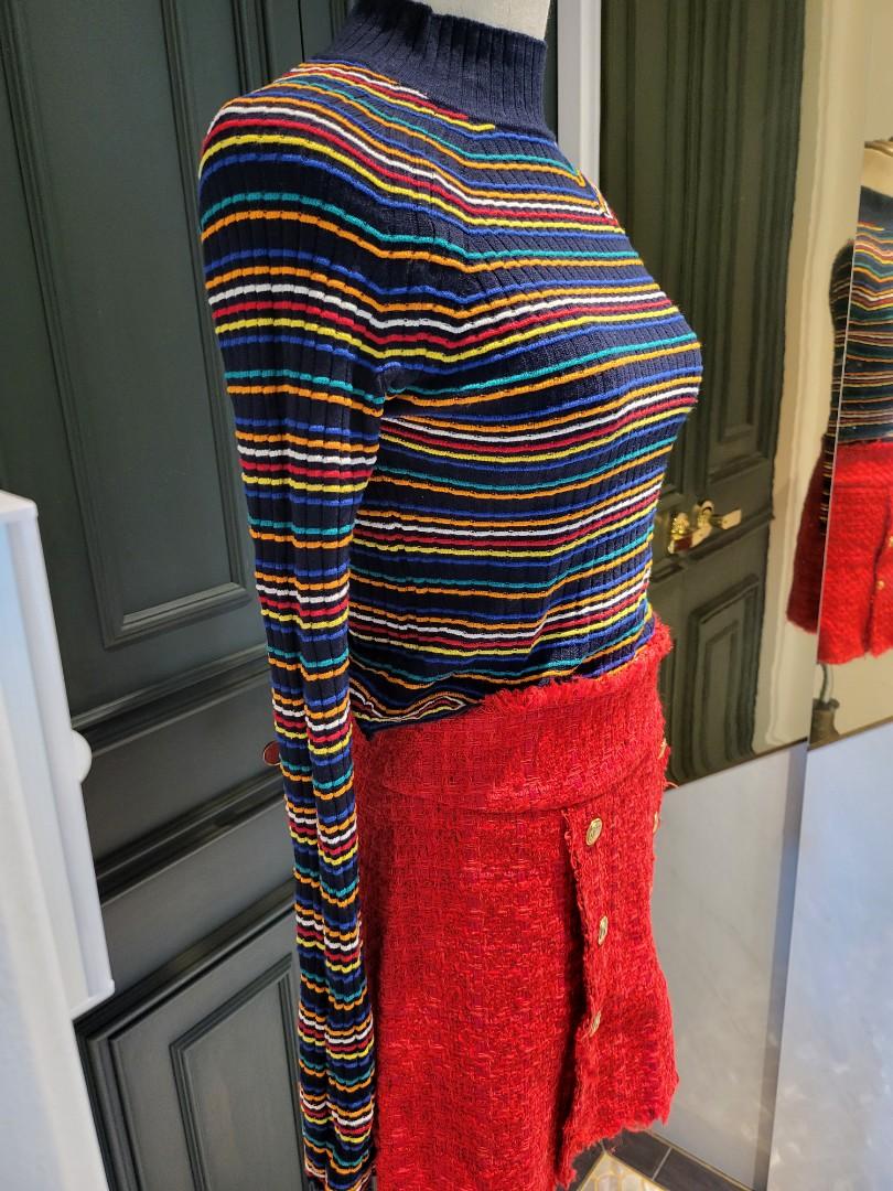 2pc Zara Tweed Skirt and Turtleneck Knit, Women's Fashion, Bottoms