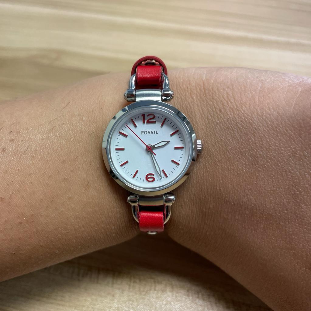 Fossil red top watch women's