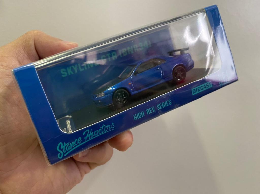 1 64 Scale Stance Hunters Nissan Gtr R34 V Spec Ii Bayside Blue Toys Games Diecast Toy Vehicles On Carousell