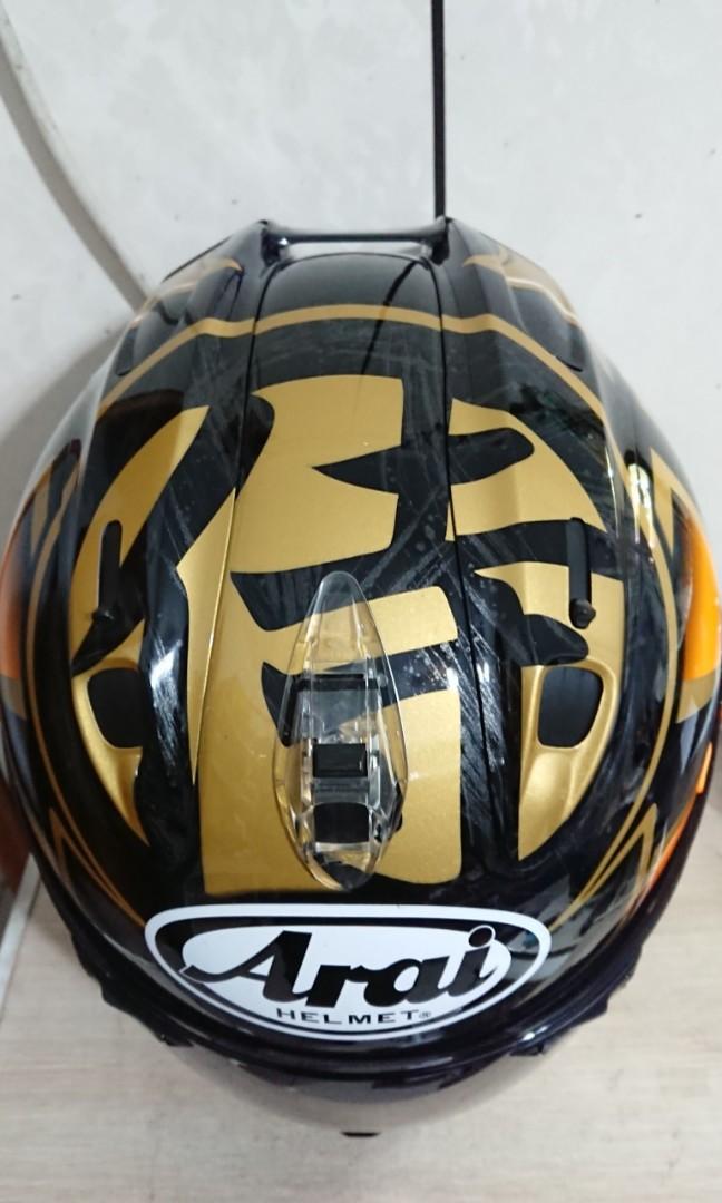 自取元arai Rx7x 金武士黑金侍l號已安裝大鴨尾原廠片原廠墨片下巴罩鼻罩九成五新 汽機車零配件在旋轉拍賣