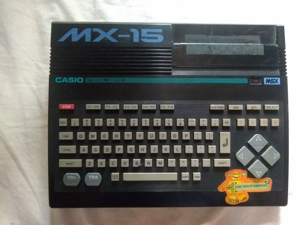 1986 Casio MX-15 Personal Computer (Category: Others) located in Quezon City. Submitted by kiadeclutters (Listing ID 1134891152, Image 1). Description: Casio MX-15 Retro old gaming PC We don't have the wires anymore. Perfect for collectors. This is a 1986 model. Some keys have detached and there are minor marker writings. Untested since we don't have the wires and cables. Please don't lowball, this is a collector's item..