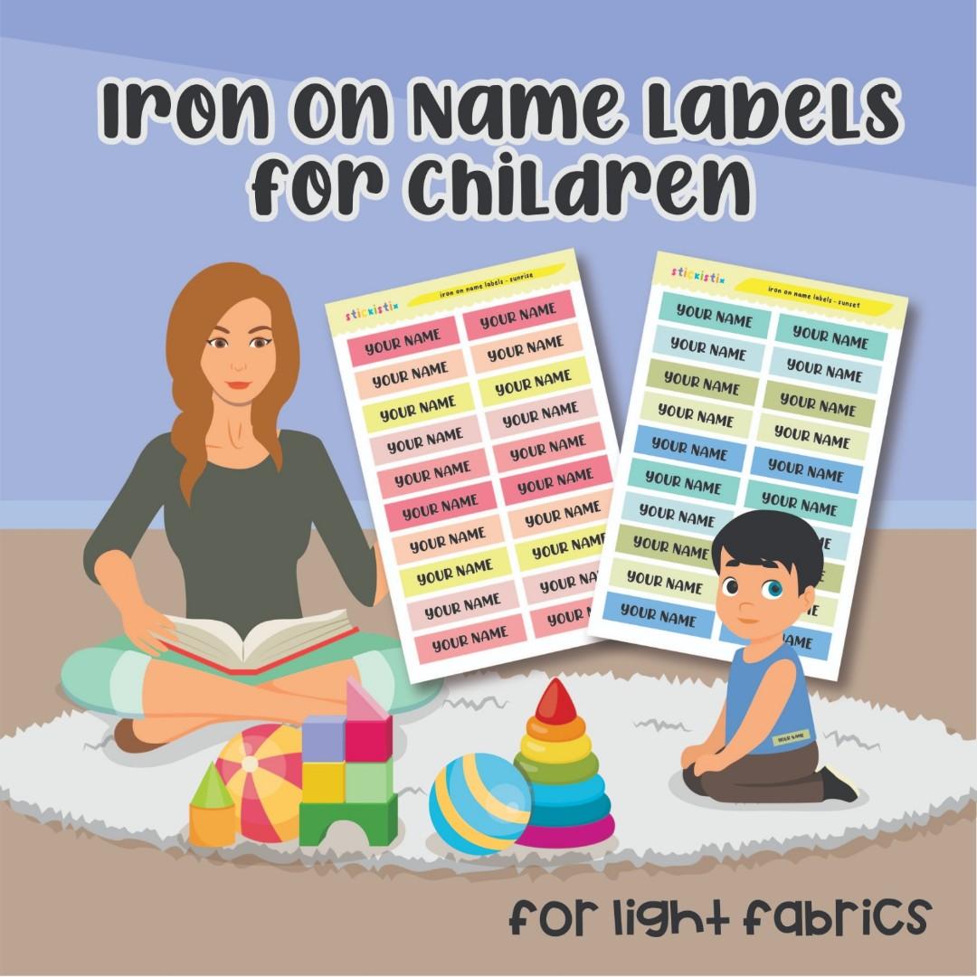 20 Pieces Iron on Labels for Children's Clothes, Hobbies ...