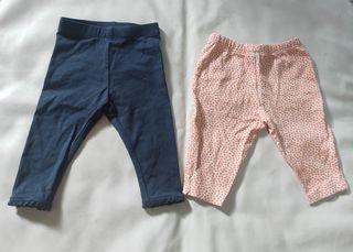 2 pcs celana legging anak usia 3-6 bulan.