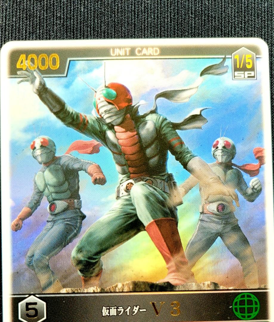 幪面超人v3 新1号2号燙金字雷射效果極稀有閃卡rangers Strike Card Masked Rider 1 2 3 Kamen Rider Kick V3 Cyclone Kamen Rider 3 新1