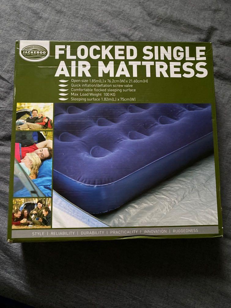 Air Bed Flocked Single Air Mattress Furniture Home Living