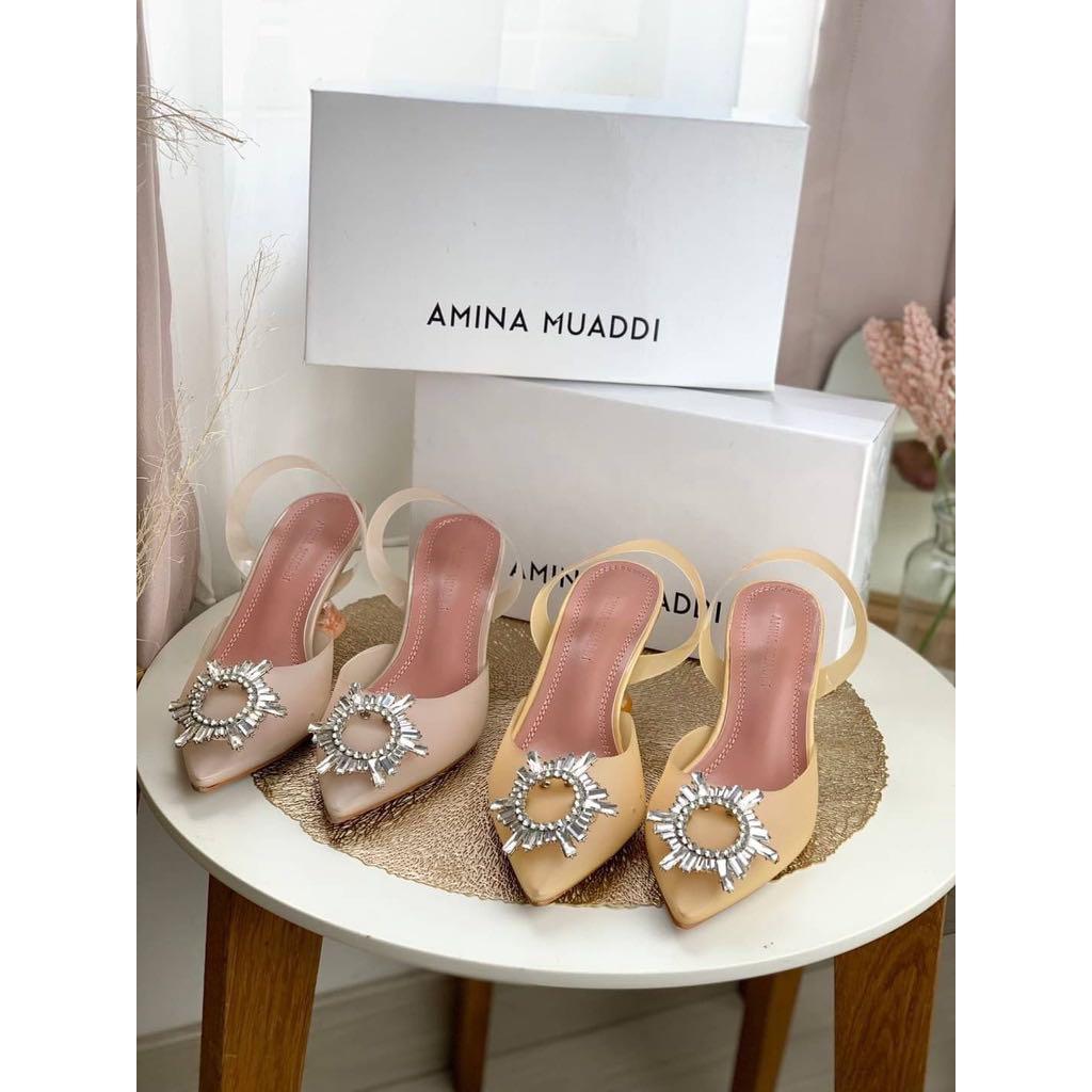 Amina Muaddi Shoes New Fesyen Wanita Sepatu Di Carousell