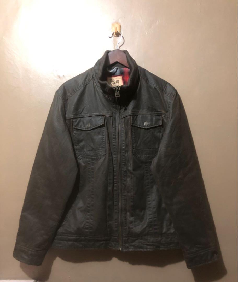 Authentic MARKS & SPENCER North Coast Fleece Leather Look Jacket, Men's ...