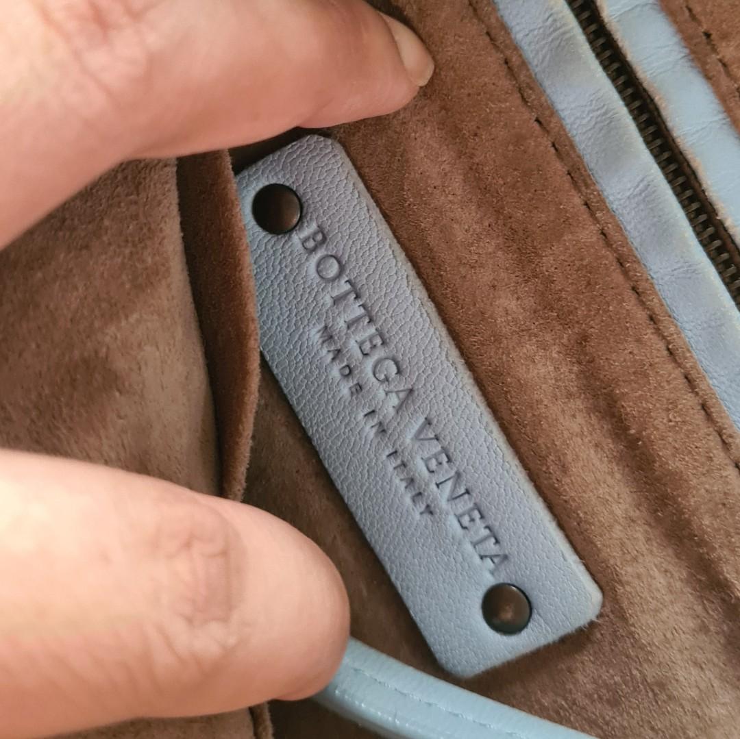 Pre-owned Bottega Veneta Baby Blue Intrecciato Leather Nodini Crossbody Bag  In Default Title