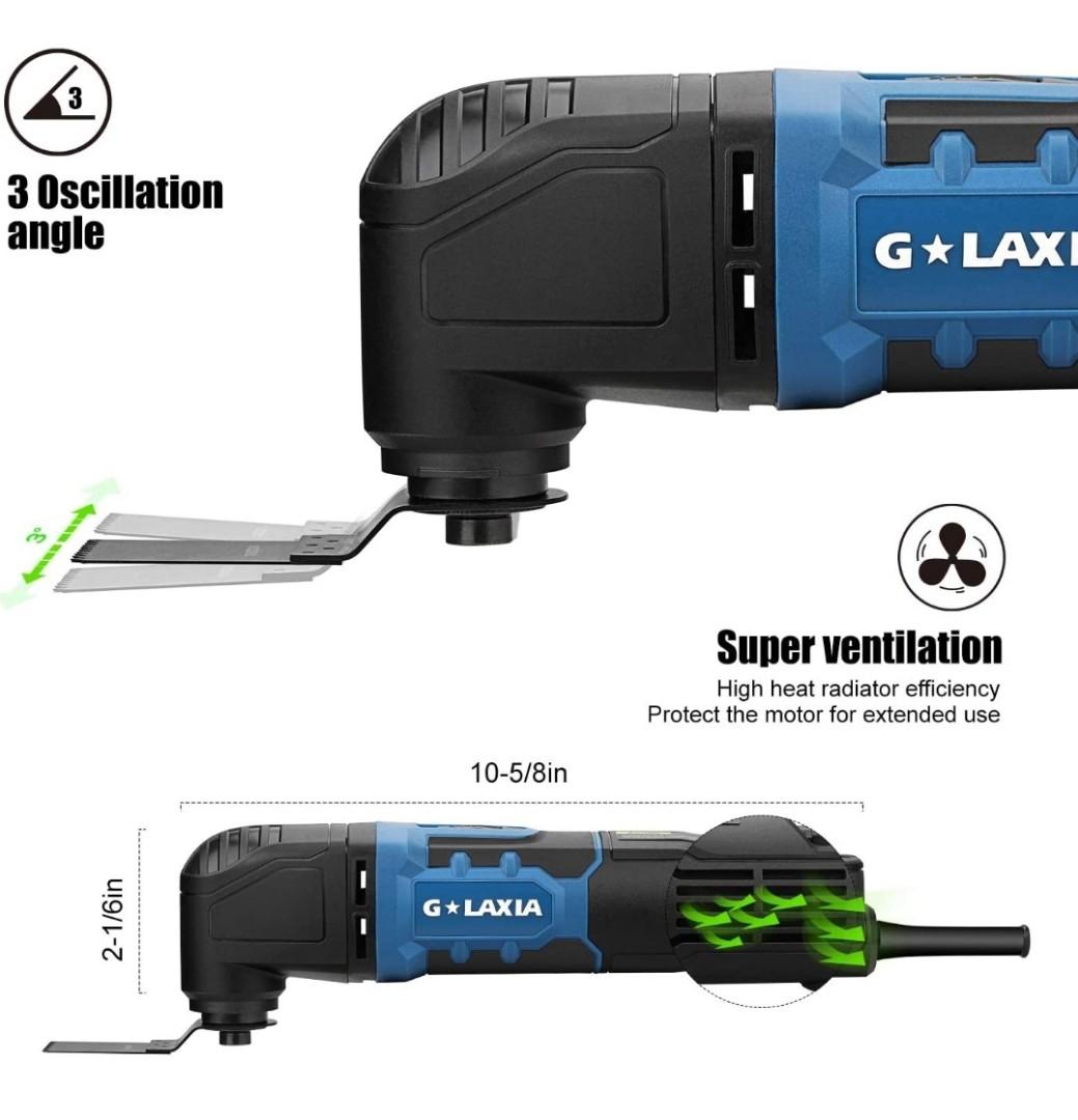 Brand: G LAXIA 4.5 out of stars 91Reviews G LAXIA Oscillating Tool, 2.3  Amp Oscillating Multitool Kit with Degree Oscillation Angle, Variable  Speed, 17 Pieces Accessories (GP86227), Furniture 