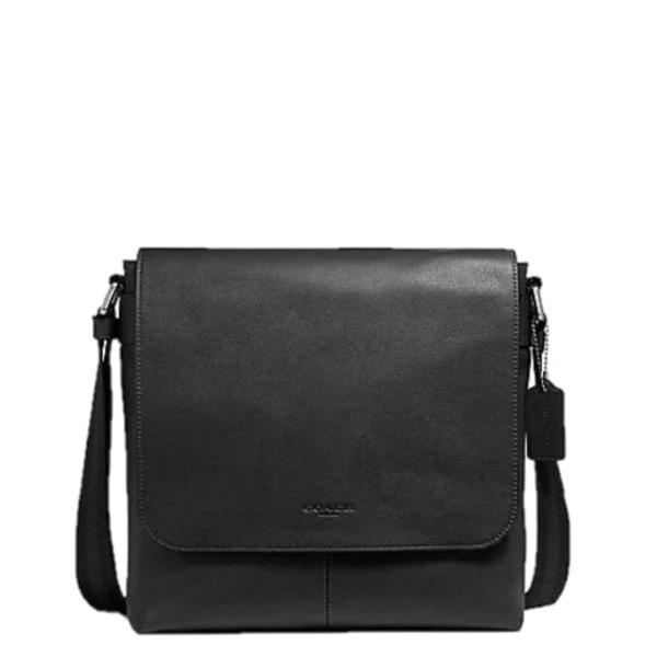 BRAND NEW AUTHENTIC INSTOCK COACH HOUSTON MAP BAG F68015 4007 BLACK FULL LEATHER
