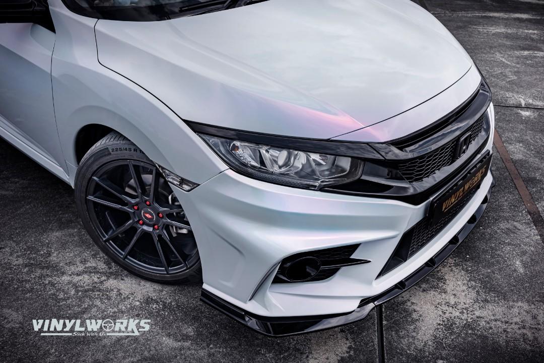 Car Wrap Honda Civic FC Full Car Exterior Wrap (Diamond White Pink), Car Accessories, Car