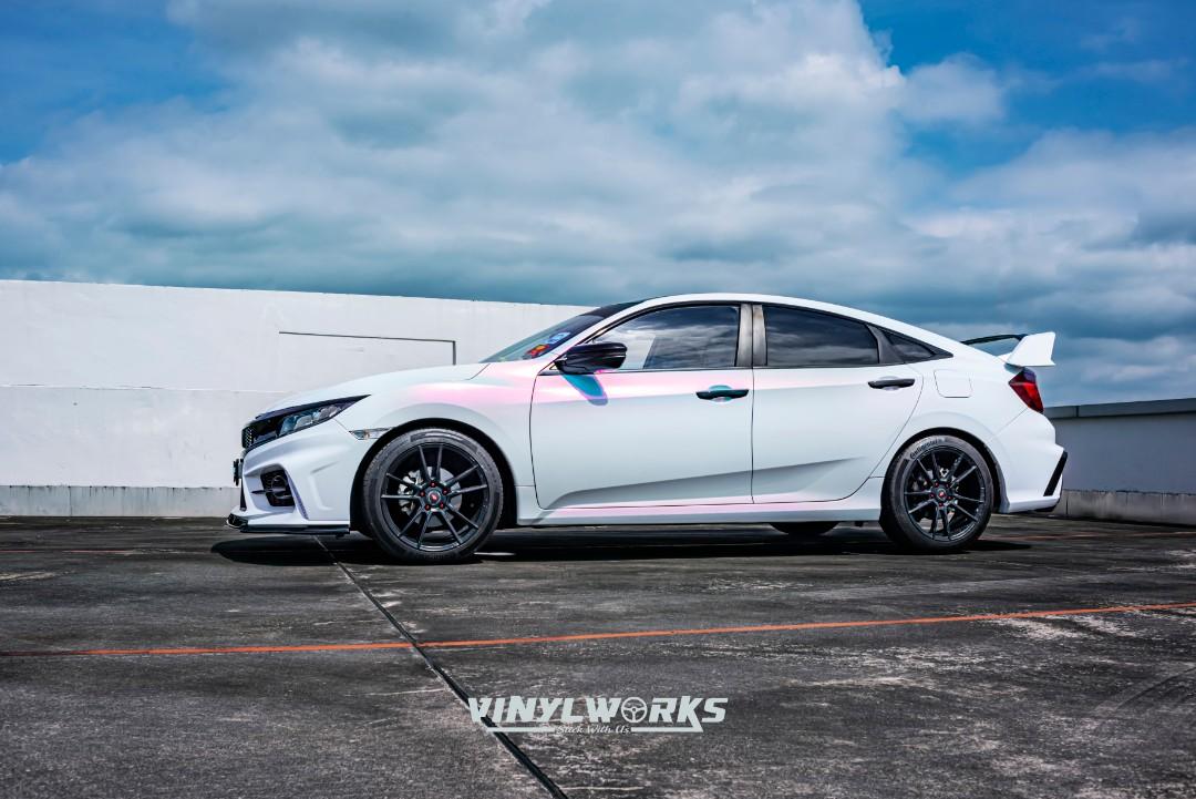 Car Wrap Honda Civic FC Full Car Exterior Wrap (Diamond White Pink