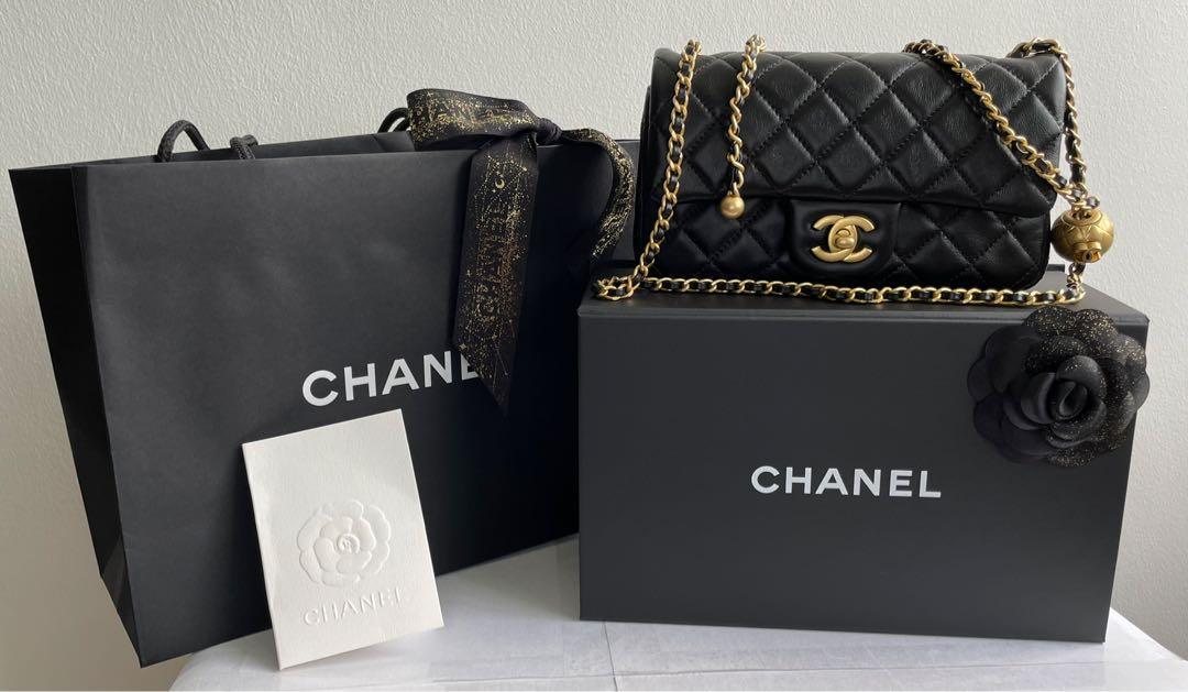 Chanel Mini rectangle (adjustable Gold ball chain)