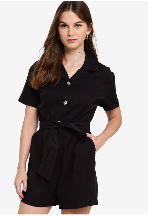 COTTON ON BLACK Jumpsuit, Fesyen Wanita 