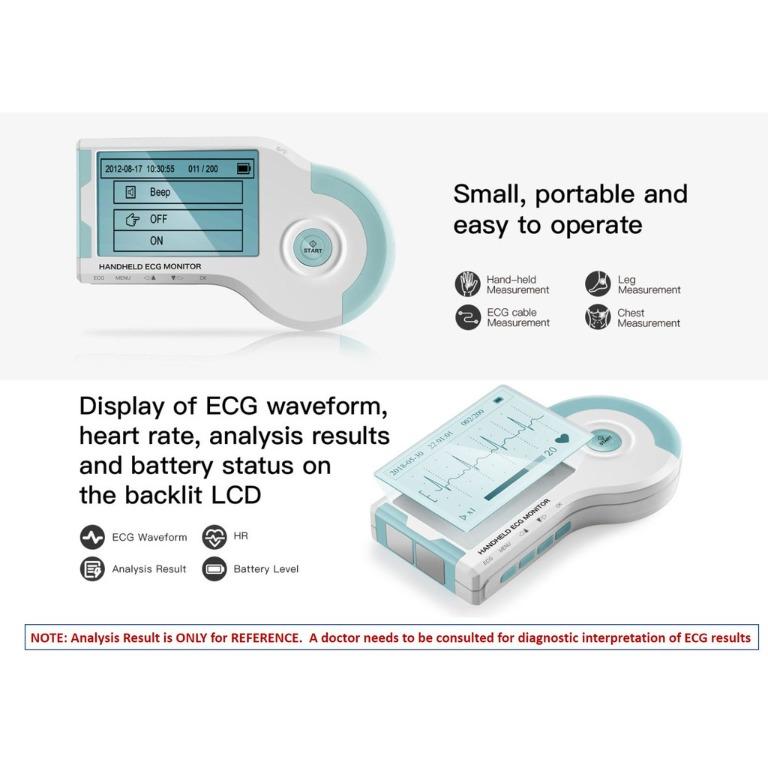 Electrocardiogram Portable Handheld ECG / EKG Monitor ChoiceMMed ...