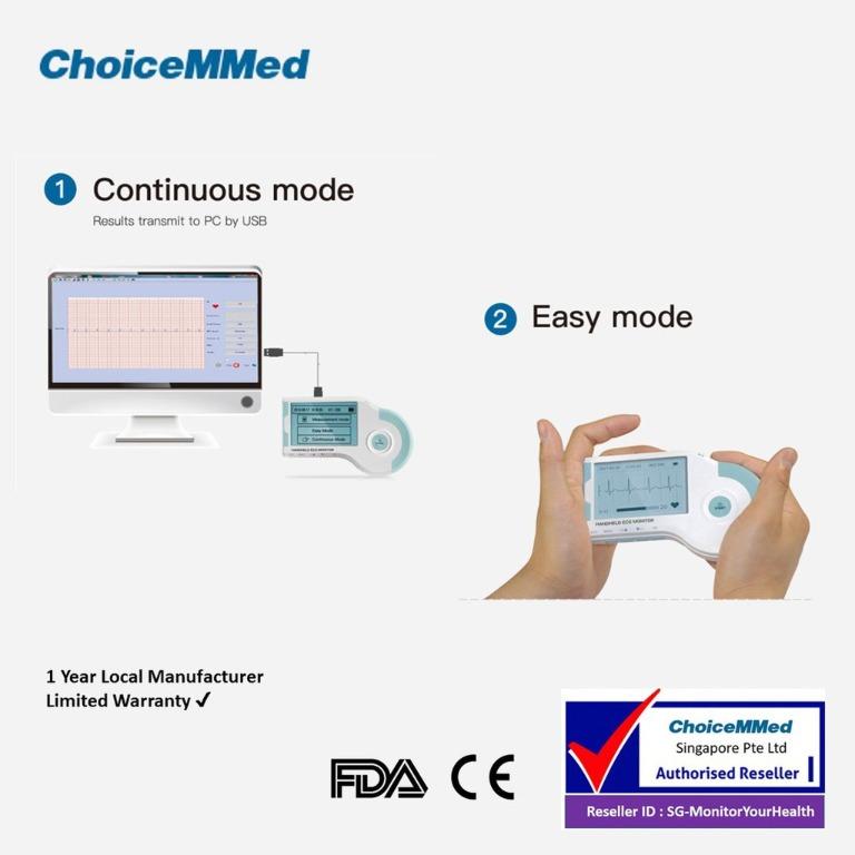 Electrocardiogram Portable Handheld ECG / EKG Monitor ChoiceMMed ...
