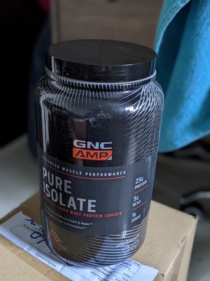 GNC Pure Isolate Whey Protein Chocolate Frosting, Health & Nutrition