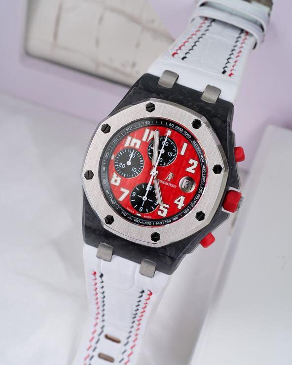 Handmade Handstitched Watch Strap In White Crocodile Leather For