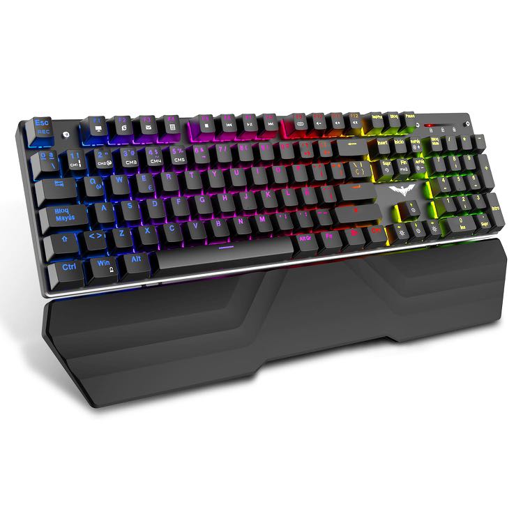 Havit Mechanical Gaming Keyboard, QWERTZ Keyboard (UK Layout) with Red