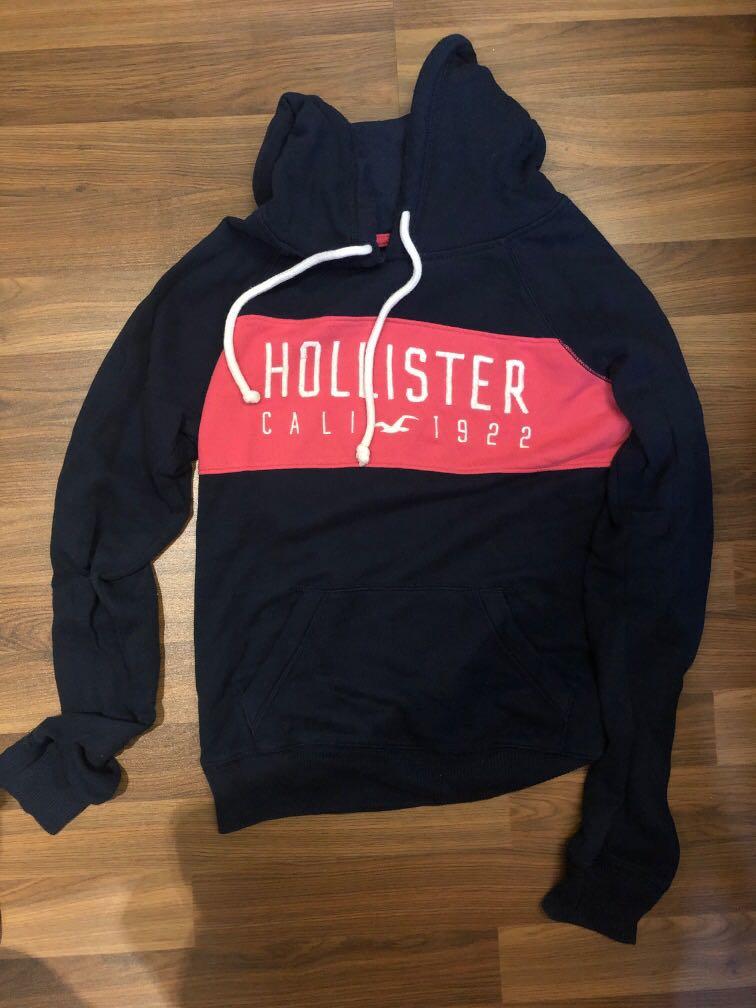 Red and black hollister hoodie sale