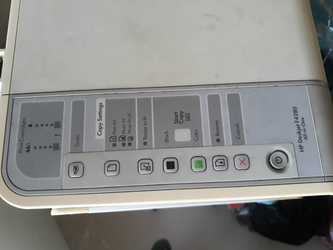 HP Deskjet F4280 (Category: Printers, Scanners & Copiers) located in Caloocan City. Submitted by fifthfloorfinds (Listing ID 1134989683, Image 3). Description: issue with paper roll out during printing.