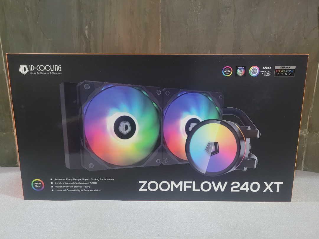ID-Cooling Zoomflow 240XT AIO ARGB CPU Cooler - Black, Computers & Tech ...