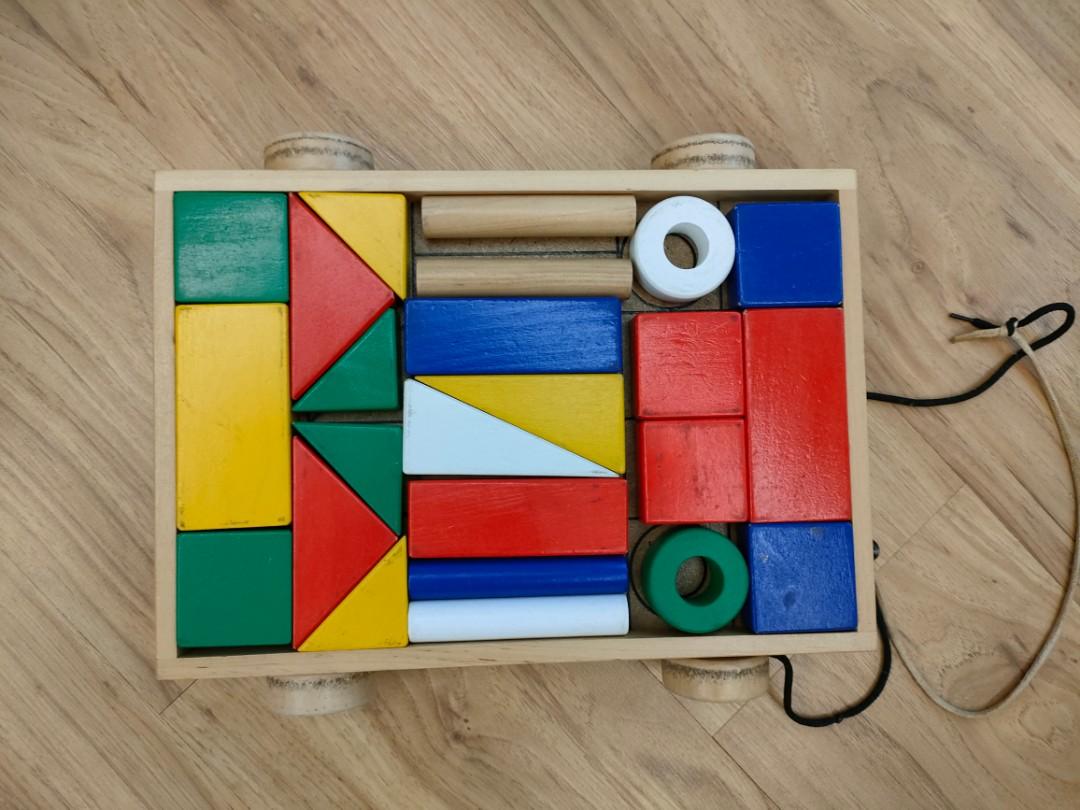 Ikea building blocks with wagon, Hobbies & Toys, Toys & Games on Carousell