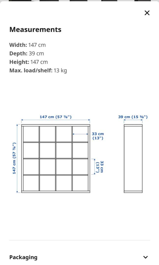 KALLAX shelf unit with 4 inserts, black-brown, 147x147 cm (577/8x577/8) -  IKEA CA