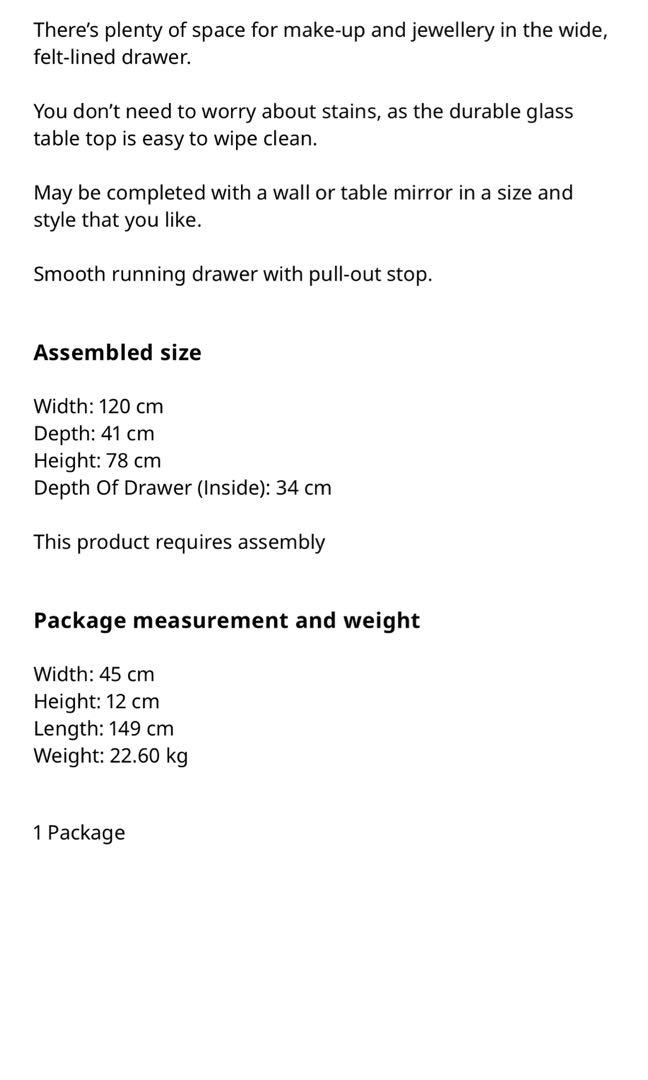 malm dressing table assembly