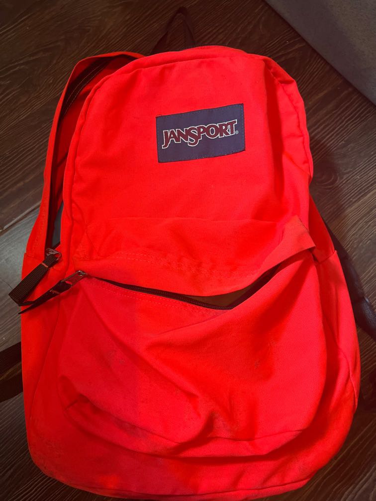 bright red jansport backpack
