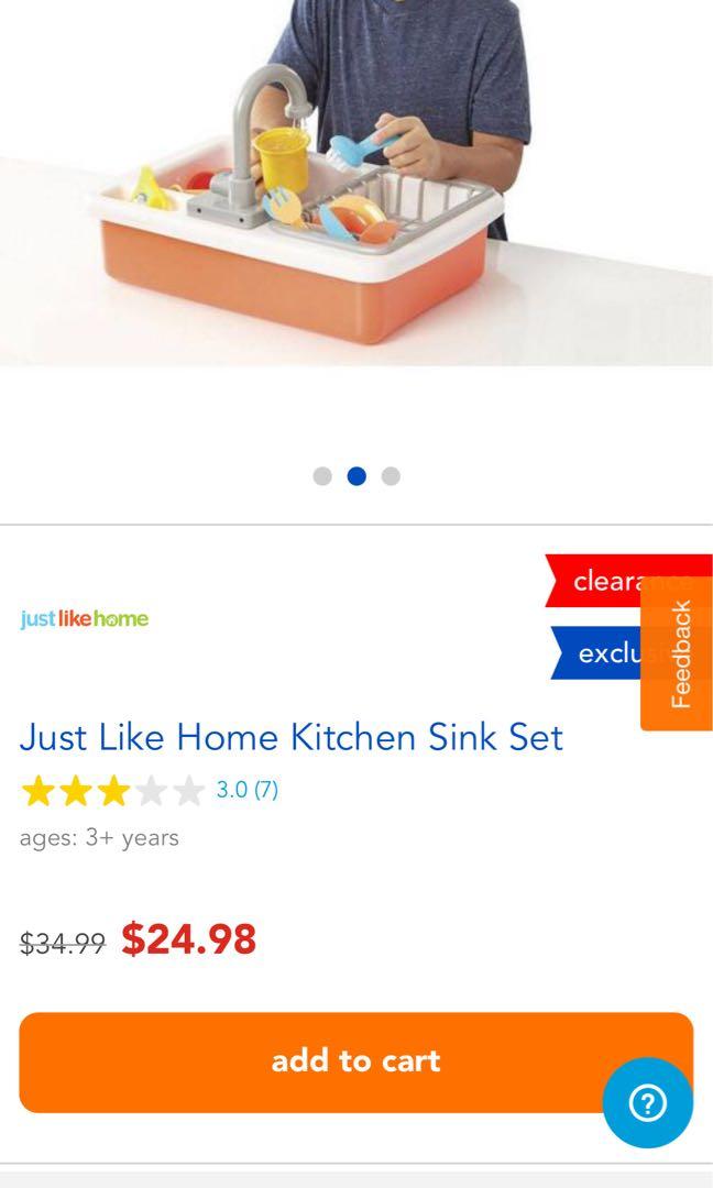 Just Like Home Sink Toys, Bayi Anak, Mainan Baby Walker di