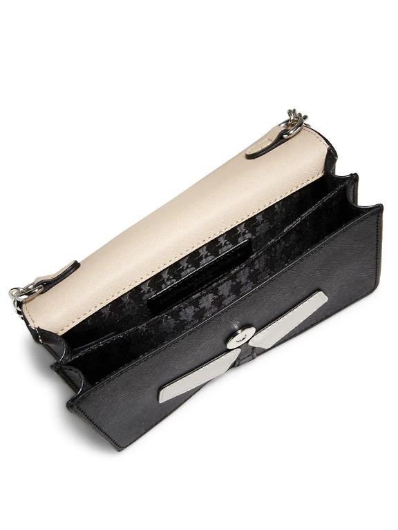 Karl Lagerfeld Paris Caricature Crossbody Bag in White Black, Luxury