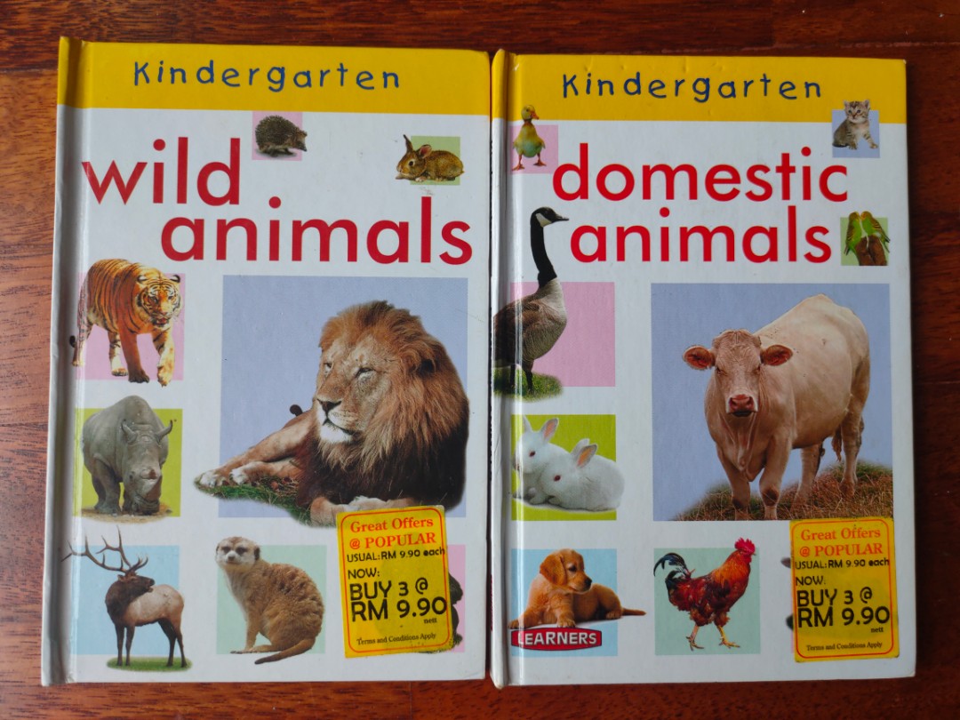 Kindergarten: domestic and wild animals book set, Hobbies & Toys, Books &  Magazines, Children's Books on Carousell