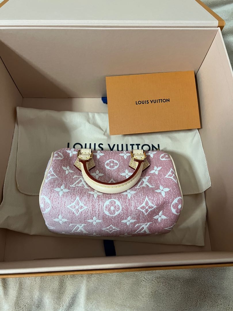 Louis Vuitton Nano Speedy Pink Denim, New in Box