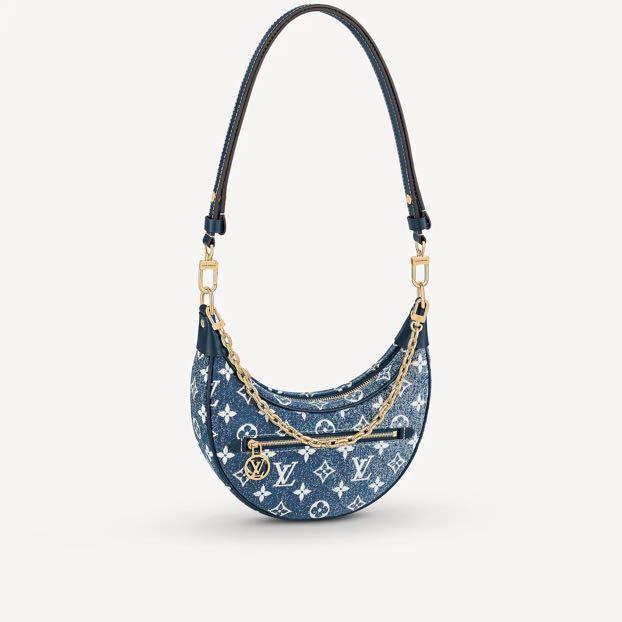 Brand New LV Louis Vuitton Loop Bag Navy Blue Denim Jacquard GHW