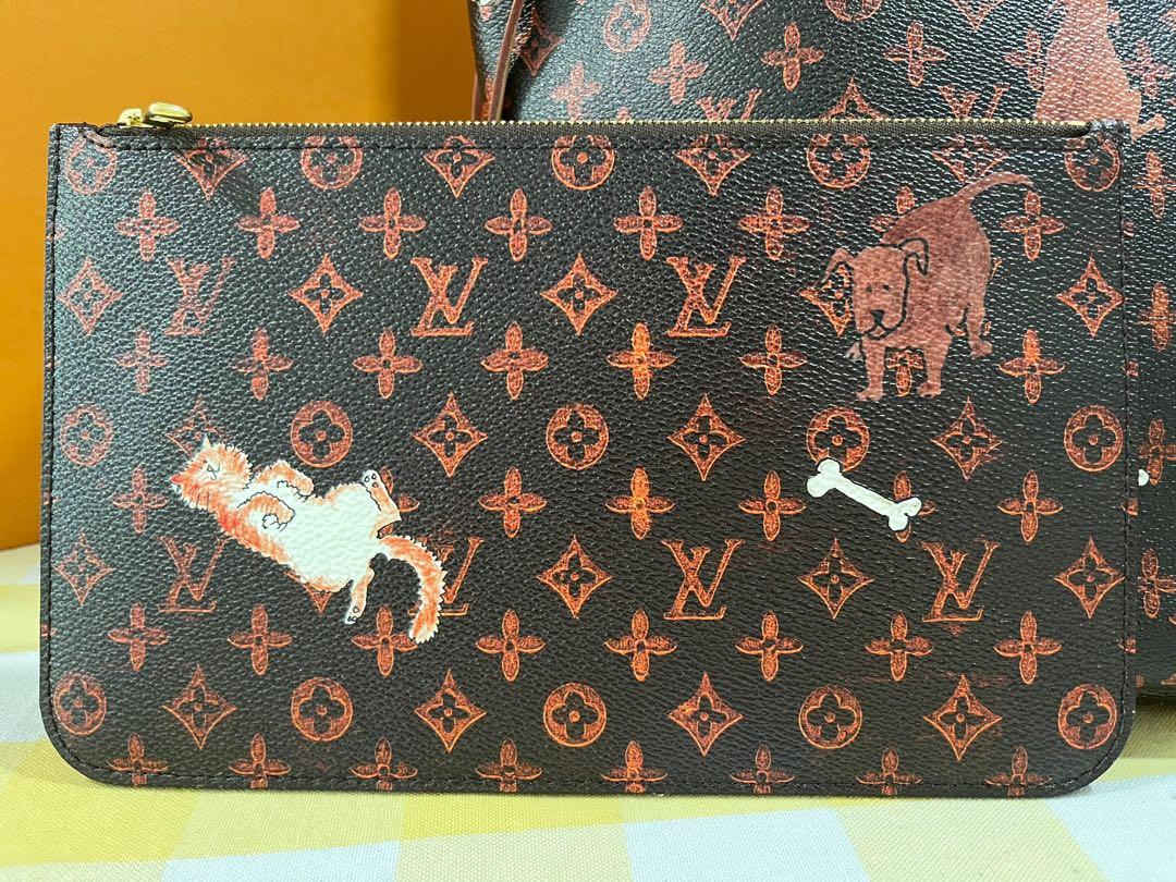 Louis Vuitton x Grace Coddington Neverfull Catogram MM Orange