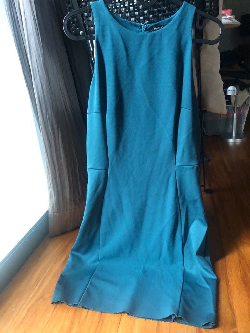 Mango Suit Teal Green Dress