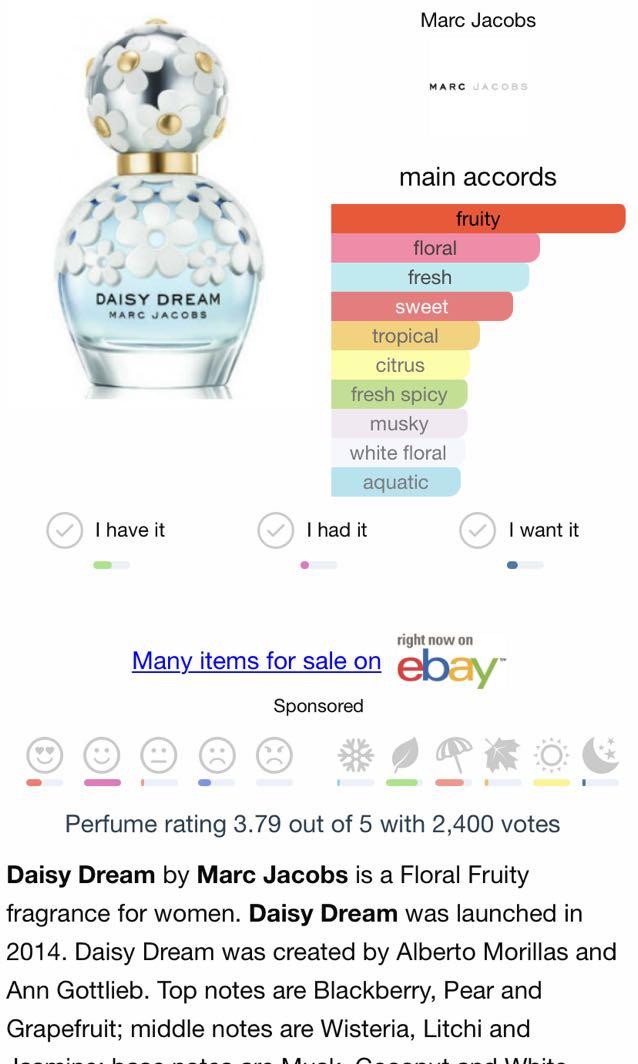 Marc jacobs daisy dream notes store