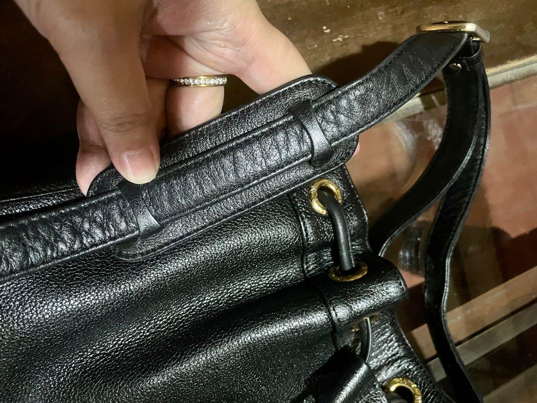 MCM Small Bucket Bag (Category: Luxury Bags & Wallets) located in Muntinlupa City. Submitted by phbudgetluxuryfinds (Listing ID 1135013974, Image 3). Description: Genuine Leather Hardware are glossy but some are tarnished Clean interior Small but very roomy flaw: the strap needs to be snipped then resewn. Other than that the bag is good to go and will serve your for many years because it is genuine leather talaga and super high quality ang MCM ba