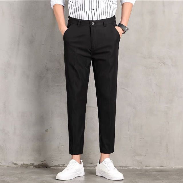 Bocu Mens Front Pleated Cuffed Hem Trousers, Men's Fashion, Bottoms,  Trousers on Carousell