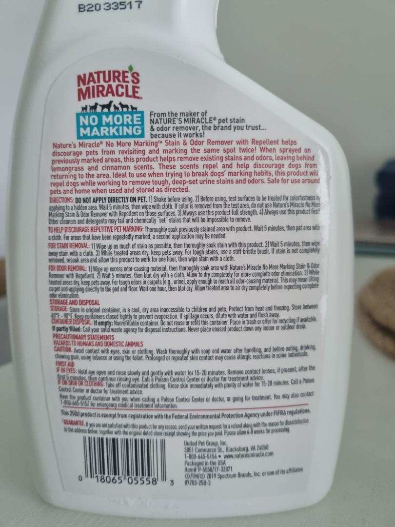 Nature s Miracle No More Marking Stain Odor Remover With Natural