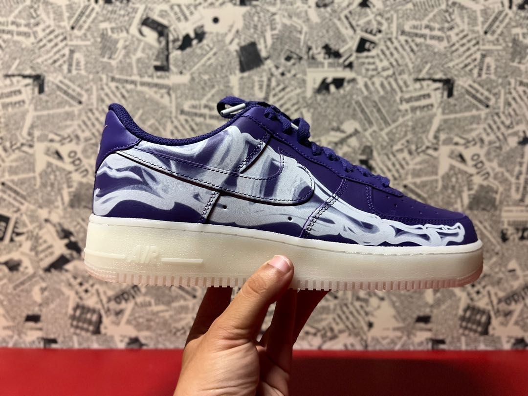 Nike Air Force 1 07 Purple Skeleton BNDS US10 Men s Fashion