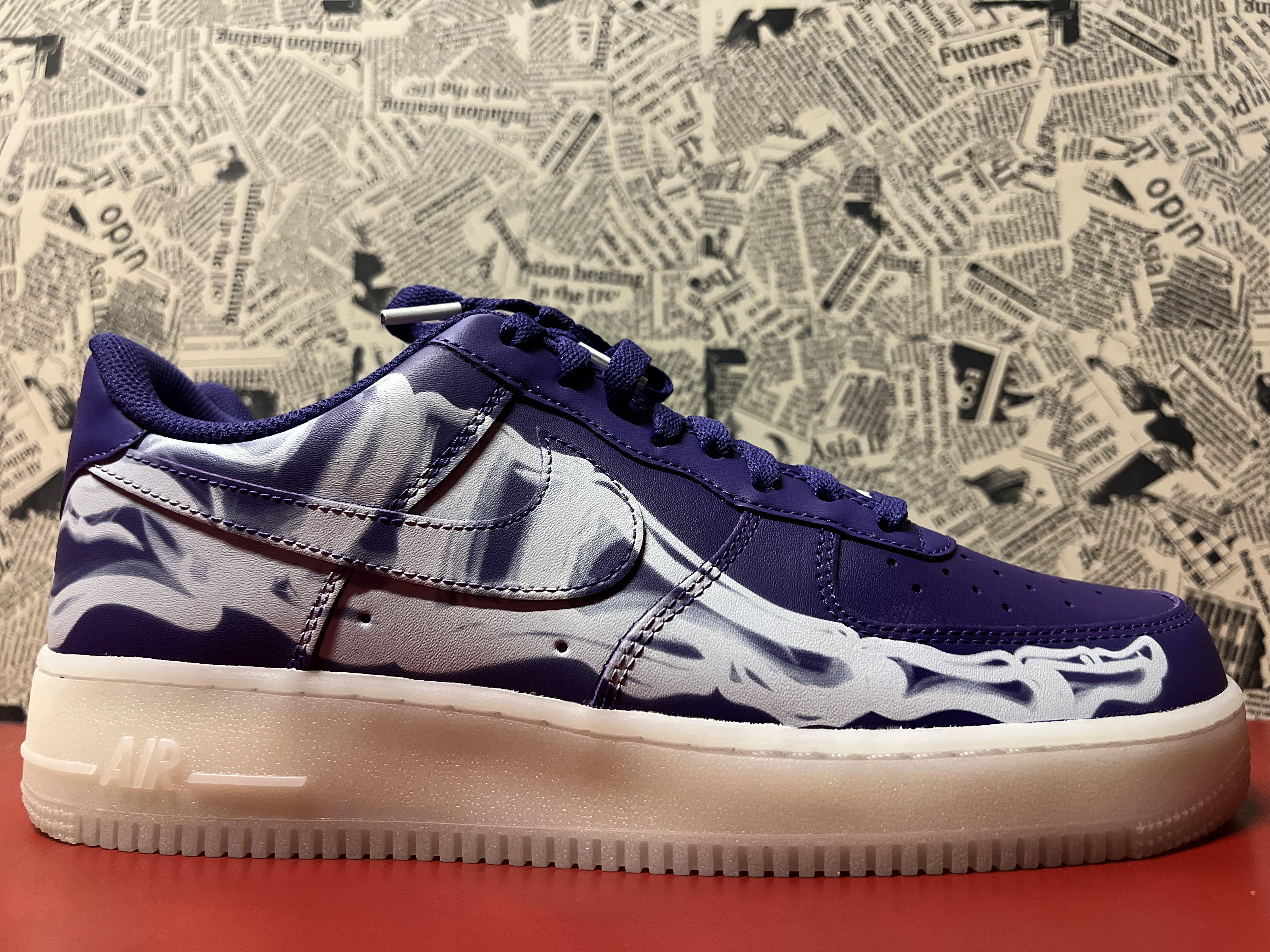 Nike Air Force 1 07 Purple Skeleton BNDS US10