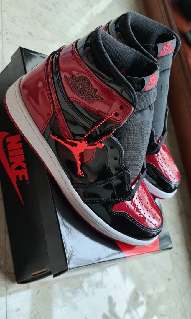 jordan 1 patent red and black