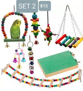 Parrot Toys SET 1 to 8 for selection. Only $13 to $16 !!! Each Set consist of 7 to 10toys. A variety of bird toys for selection.