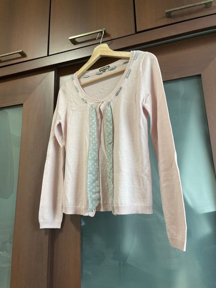 Pastel pink cardigan, Women's Fashion, Coats, Jackets and Outerwear on ...