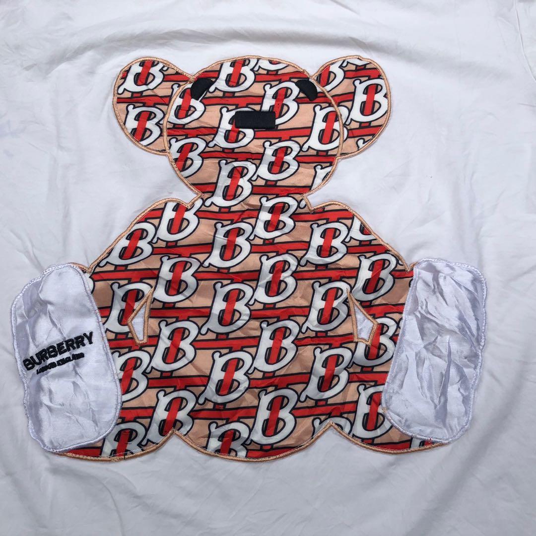 PO BURBERRY BEAR PATCH LOGO T SHIRT BLOUSE WHITE SMALL WOMENS LADIES,  Women's Fashion, Tops, Shirts on Carousell