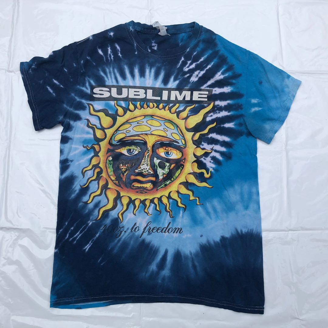 TIE DYE T SHIRT MEDIUM BLUE UNISEX 
